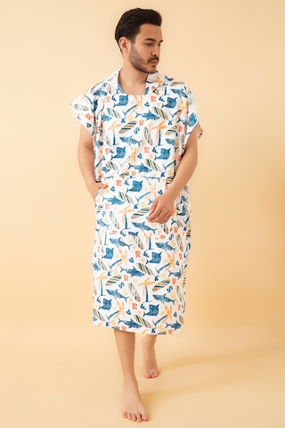 Shark Yetişkin Sörf Panço Plaj Havlusu L Beden