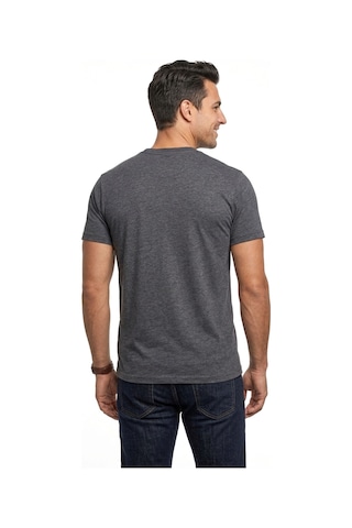 Uki Antrasit Bisiklet Yaka Basic T-shirt