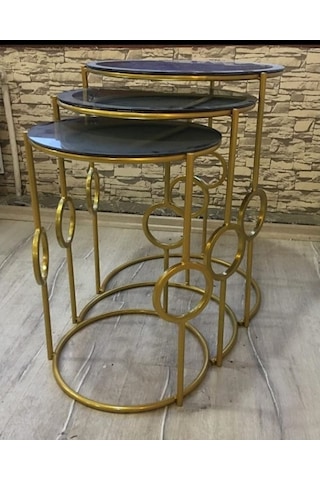 Zigon Zlf Halkalı Siyah Düz Temper Cam Tabla Metal Transmisyon G