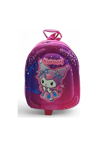 Anaokulu Çekçekli Sırt Çantası 3d Kabartmalı Kreş Kız Çocuk Çantası Kuromi