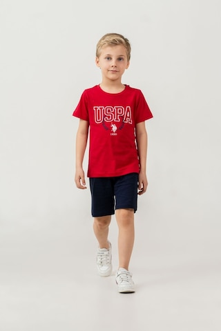 U.S. Polo Assn. Erkek Çocuk Kırmızı Bermuda Takım Us2471-c-v1