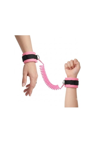 Hac Umre Çocuk Güvenlik Bilekliği Kayıp Önleyici Spiral 360 Dönebilen - Pembe
