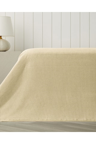 English Home Modern Grid Çift Kişilik Pike 180x220 Cm Sarı