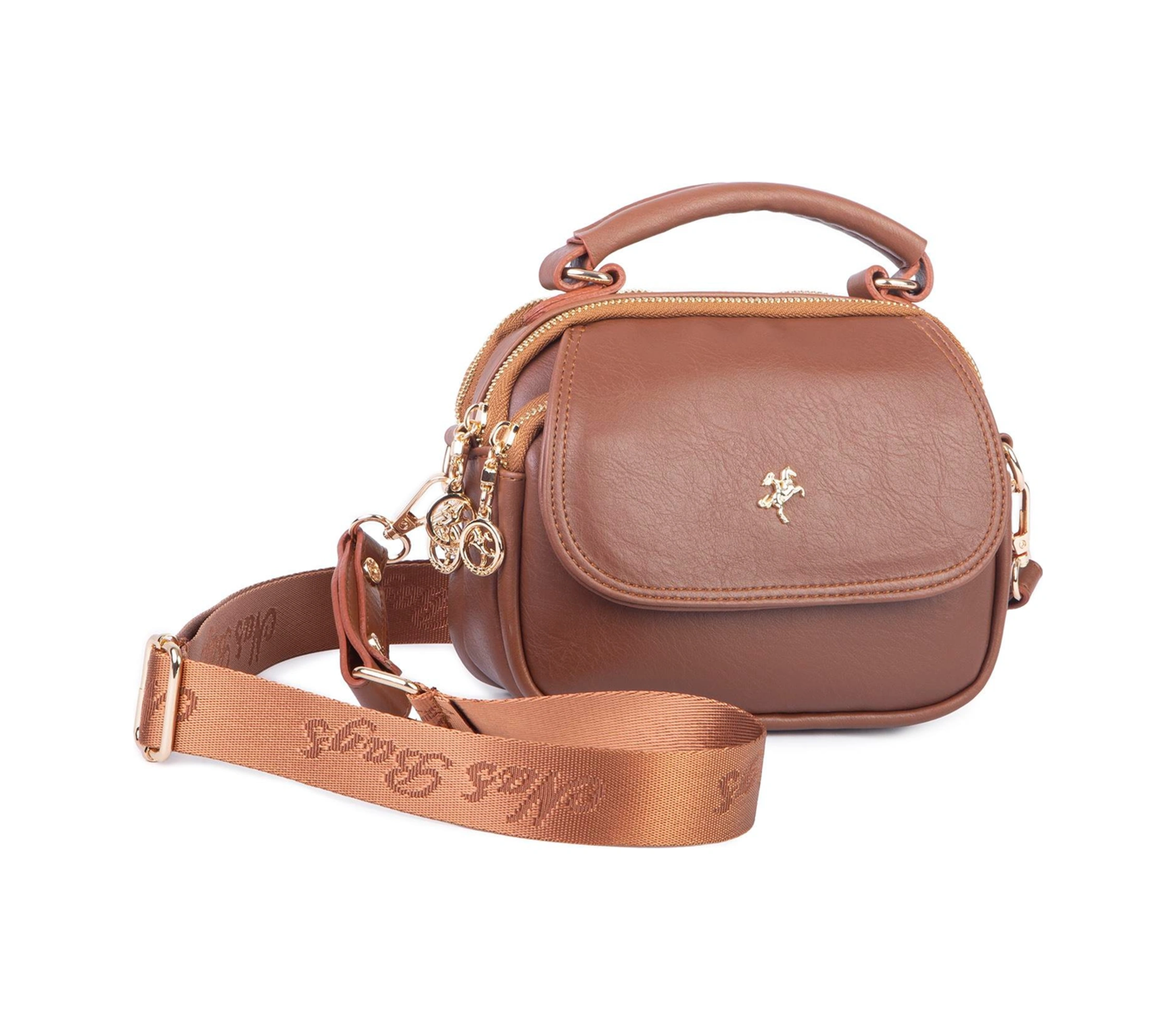 Nas Bag Kadın Mini Çok Gözlü El Ve Çapraz Çanta Taba Taba - A.taba