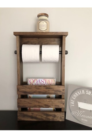 Halevia Ahşap Tuvalet Kağıtlığı Standı.
