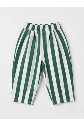 Poala Kids Yeşil Çizgili Balloon Jeans