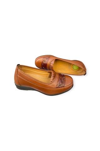 Tam Ortopedik Hakiki Deri Taban Günlük Topuk Jelli Rahat Hafif Orta Yaş Kadın Ayakkabı TABA DERİ