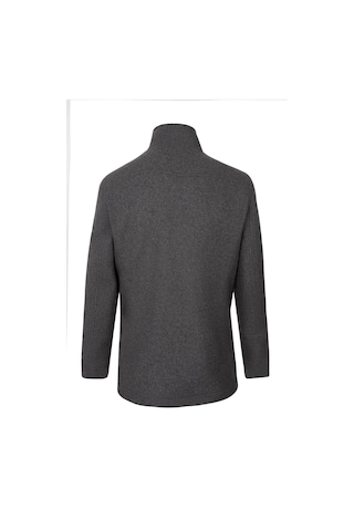 Hatemoğlu Antrasit Slim Fit Kruvaze Kaşe Kaban