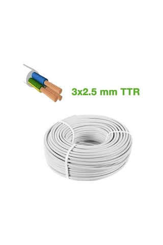 50 MT 3x2,5 MM TTR TAM KESİT CCA ELEKTRİK KABLOSU 50 MT 3x2,5 MM TTR TAM KESİT CCA ELEKTRİK KABLOSU