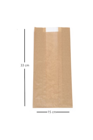 Anadolu Kağıtçılık Pencereli Şamua Kraft Kese Kağıdı 10 Kg 15 Cm X 33 Cm - 500 Gr Lık