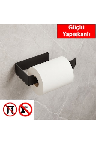 Güçlü Yapışkanlı Plastik Tuvalet Kağıdı Askısı, Tuvalet Kağıdı Askılığı, Wc Kağıdı Askılık Siyah Diğer