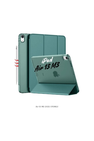Apple Uyumlu iPad Air 13 2025 M3 Çip Standlı Katlanabilir Fuchsia Smart Cover Tablet Kılıfı Kapaklı Kılıf
