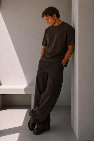Alexandergardi Oversize Bisiklet Yaka T-shirt Kaverengi