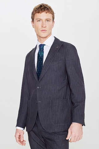 Altınyıldız Classıcs Erkek Sıyah 360 Her Yöne Esneyen Slim Fit Taşıma Torbalı Çizgili Takım Elbise Siyah