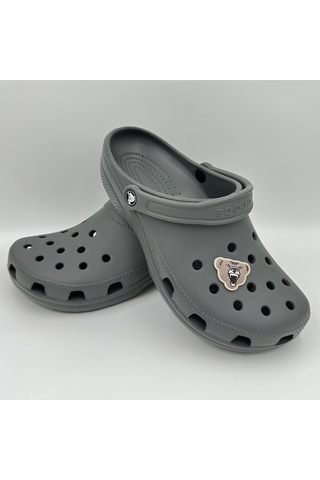 Crocs Terlik Süsü Ve Aksesuarı , Çanta Süsü Jibbitz Ayı Kafası Dijitalli 01 Görsel Figür Aksesuar Bej-vizon