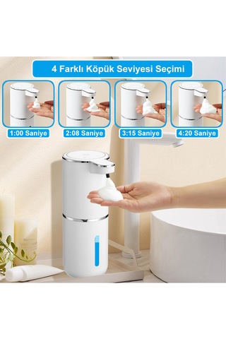 Greentech Sensörlü Usb Şarjlı Köpük Sabunluk / Gt-sd03 Beyaz