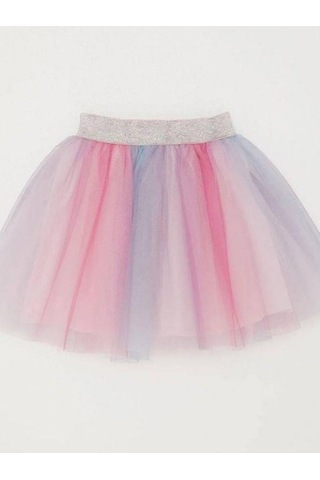 Kız Çocuk Beli Lastikli Siyah Tütü Etek-15346 Çok Renkli