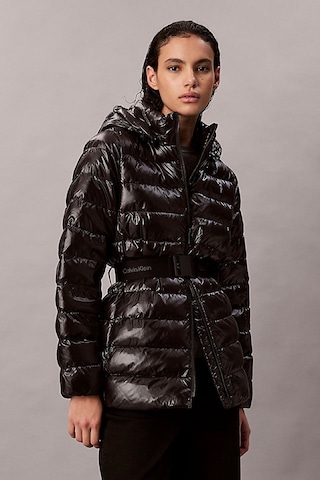 Calvin Klein Kadın Belted Lightweight Puffer Mont - Siyah Black