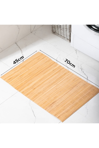 Porsima Pbt-374 Ahşap Bambu Kaymaz Banyo Matı Paspas 45x70cm