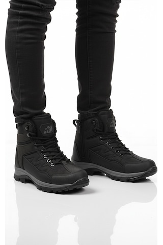 Siyah İçi Kürklü Soğuğa Dirençli Kaymaz Taban Unisex Outdoor Bot 980 G Siyah