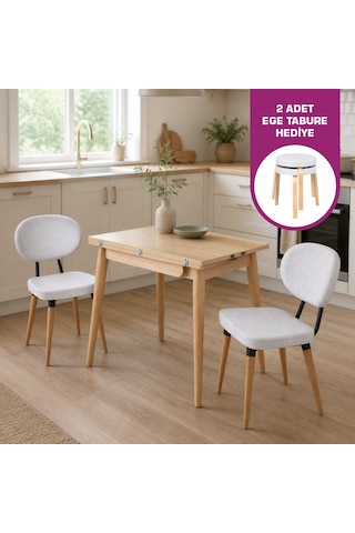 Vilinze Deniz Sandalye Avanos Ahşap Mdf Mutfak Masası Takımı - 90x120 Cmavanos-06090k-nn-d33n-deniz2-sigmabeyaz Akdeniz