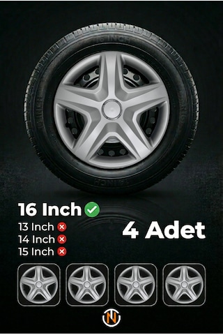 Renault Clio 4 16 İnç Jant Kapağı Takım Gri G105