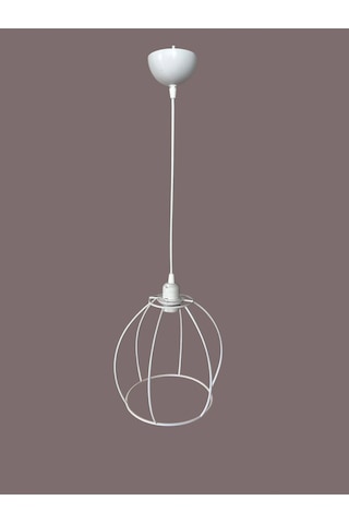 Yarım Küre Avize Teli , İskeleti 20x24 Cm Beyaz Statik Boyalı Duy Takımı Dahil Beyaz