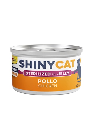 Gimcat Shiny Cat Jöle İçersinde Kısırlaştırılmış Tavuklu Yetişkin Kedi Konservesi 24 x 70 G