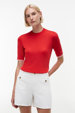 Tommy Hilfiger Lyocell Sılk C-nk Ss Swtr Kadın Kırmızı Kazak - Ww0ww51054