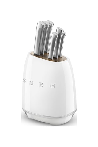 Smeg 50's Style Retro 6'lı Blok Bıçak Seti Kbsf02wh Renkli