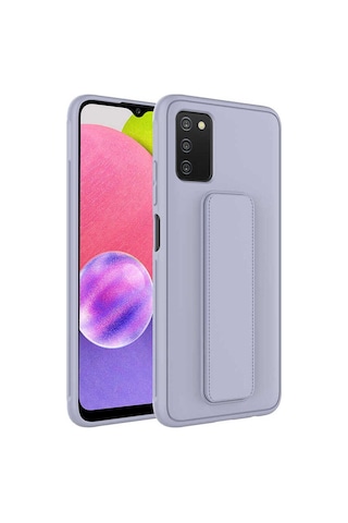Galaxy A03s Kılıf Zore Qstand Kapak Gri