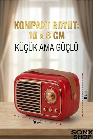 Sonx Nostaljik Bluetooth - Fm Radyo, Usb Bluetooth Kablosuz Hoparlör