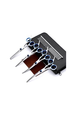 Ximistore9 7 Parça 6 İnç Evcil Hayvan Grooming Makas Seti - Düz, Yukarı Ve Aşağı Eğik Kesici Araçlar