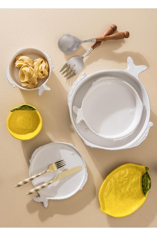 The Mia Fish Salata Kasesi 21 Cm Beyaz