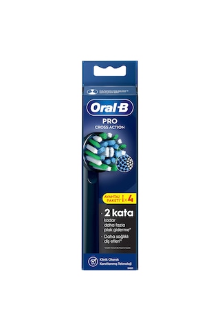 Oral-B Pro Cross Action X-filament 4 Adet Siyah Şarjlı Diş Fırçası