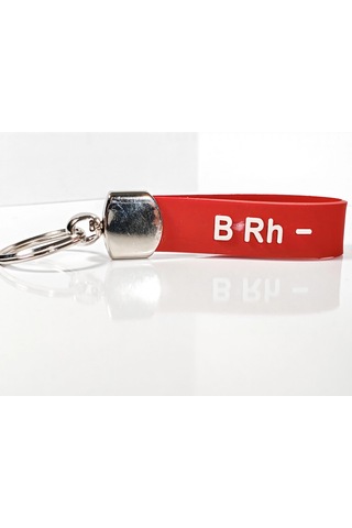 B Rh - Negatif Kan Grubu Silikon Anahtarlık Acil Durumlar İçin Hayati Bilgi Çok Renkli