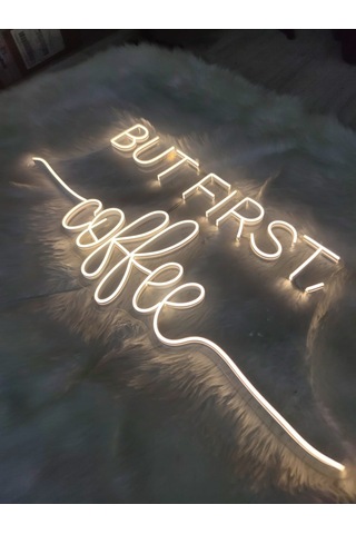 But First Coffe Neon Tabela 80x35