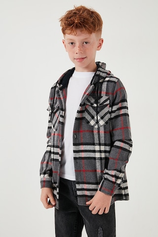 Lela Kapüşonlu Çift Cepli Ekoseli Oduncu Erkek Çocuk Gömlek Cf25W81786 Antrasit
