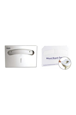 Klozet Kapak Örtüsü+palex Çelik Klozet Kapak Örtü Dispenseri İkili Set-3802-2