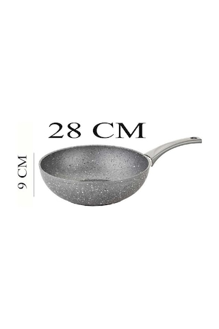 Oms Granit Wok Tava 28x9 Cm Gri