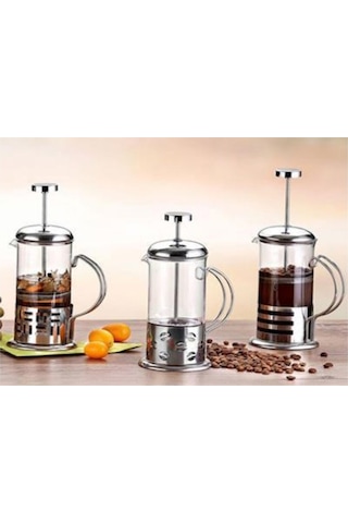 Süzgeçli Çay Ve Kahve Kupası French Press 600 Ml Bitki Çayı Demleme Kupası Şeffaf