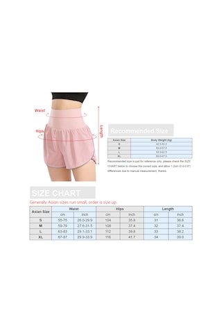 Gajeena Kadın Yüksek Bel Spor Şortu - Nefes Alabilen Mesh Kumaş, Yoga Ve Koşu İçin Pembe