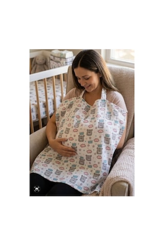 2 Li Paket Müslin Emzirme Önlüğü - %100 Pamuk Nefes Alan Sağlıklı Boyun Askılı 80x90 Cm 2 Katlı Puset Örtüsü - 911512228
