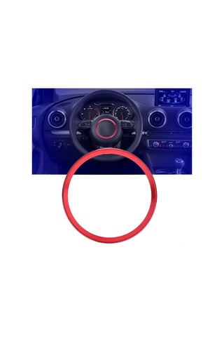 Yaleker Audi A1/a3/a4/a5/a6/q3/q5 İçin Kırmızı Alüminyum Direksiyon Dekorasyon Halka -  Tasarım, Dayanıklı Malzeme, Kolay Kurulum Kırmızı