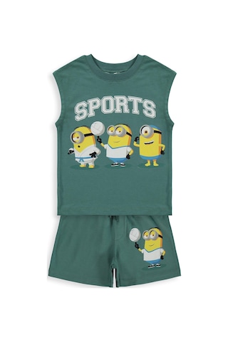 Minions 2-9 Yaş Şortlu Takım - Yeşil Mint