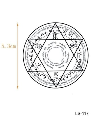Geçici Dövme Hz. Süleyman Mührü Davud Yıldız Pentagram Kol Dövmesi Tattoo