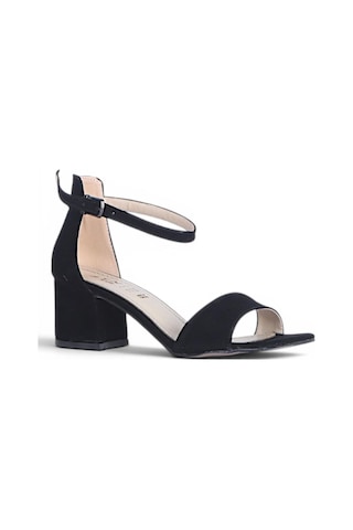 Ayakcenter Byn Ayışığı By38 Süet Siyah Kadın 7 Cm Topuklu Sandalet