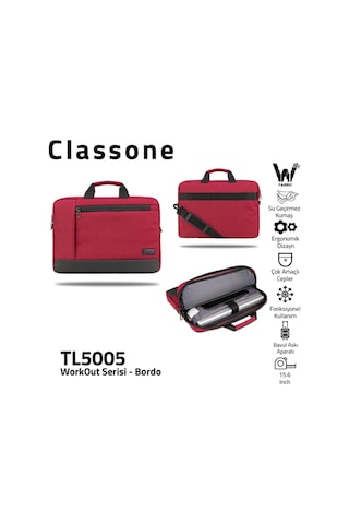 Classone Workout Tl5005 15.6 Su Geçirmez Kumaş -Apple Uyumlu MacBook Mac Air