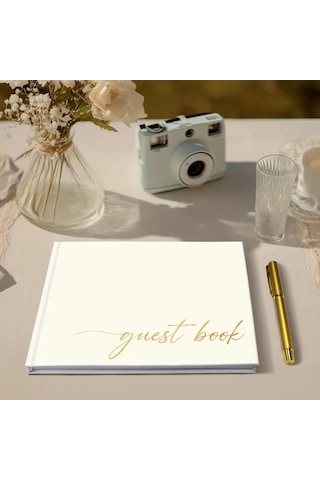 Willowhaven Vintage Beyaz 112 Sayfa Deri Ciltli Kalın Anı Defteri Ve Fotoğraf Köşe Sticker Seti Diğer