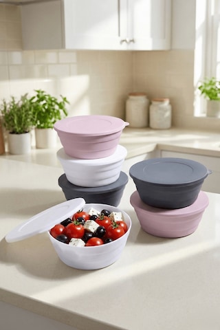 3 Lü Plastik Saklama Kabı Seti Kahvaltılık, Çerezlik, Mutfak Düzenleyici 350 Ml Çok Renkli